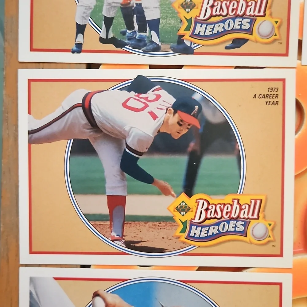 1990 Upper Deck Baseball Heros Nolan Ryan cards 10-18